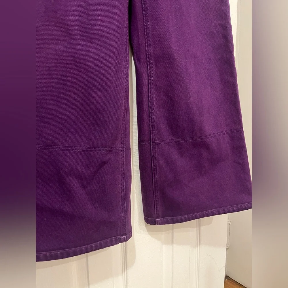 Ulla Johnson The Margo High Rise  Deep Purple Wide Leg  Jeans - Picture 3 of 9